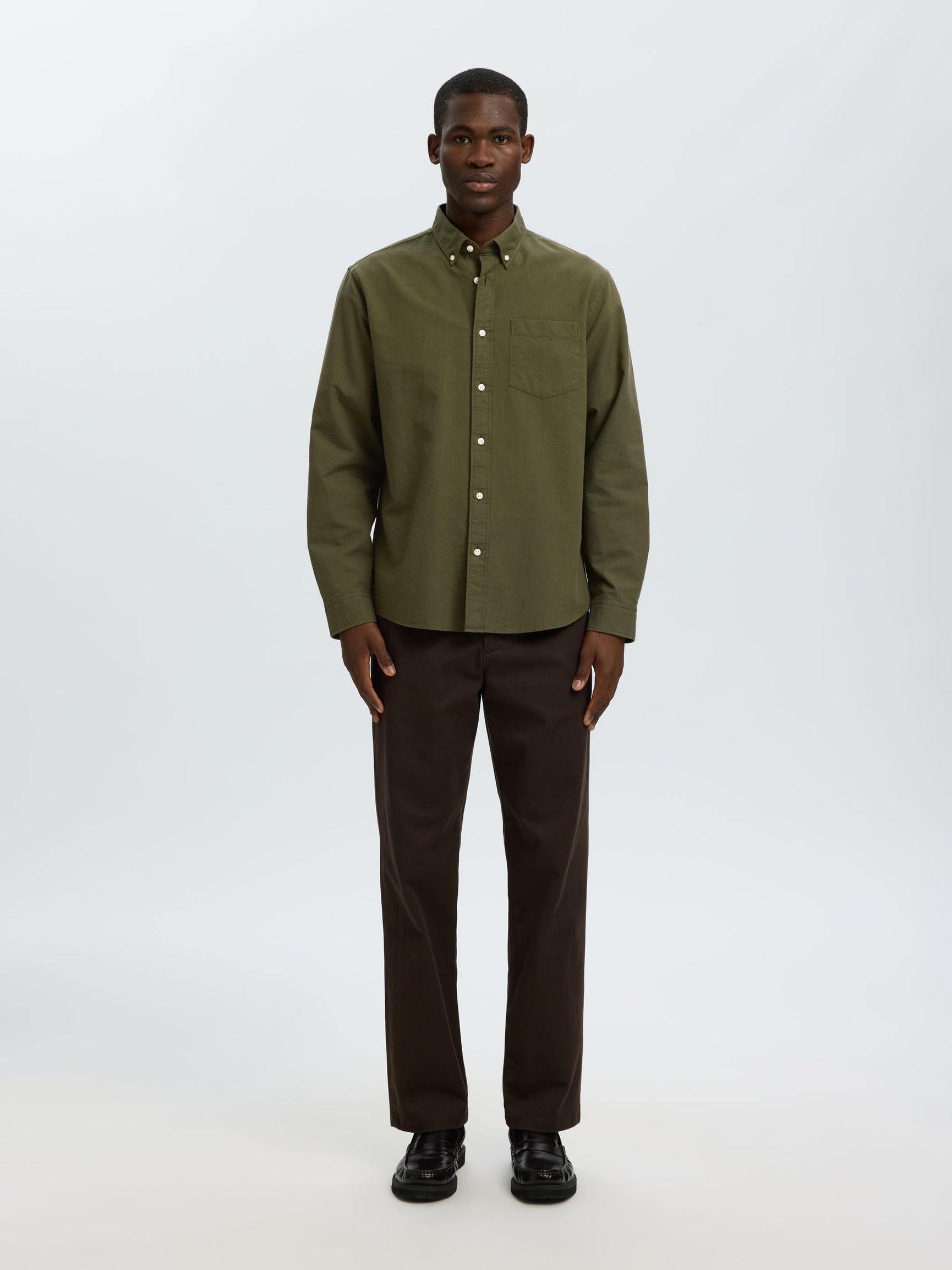Green Button Down Oxford Shirt