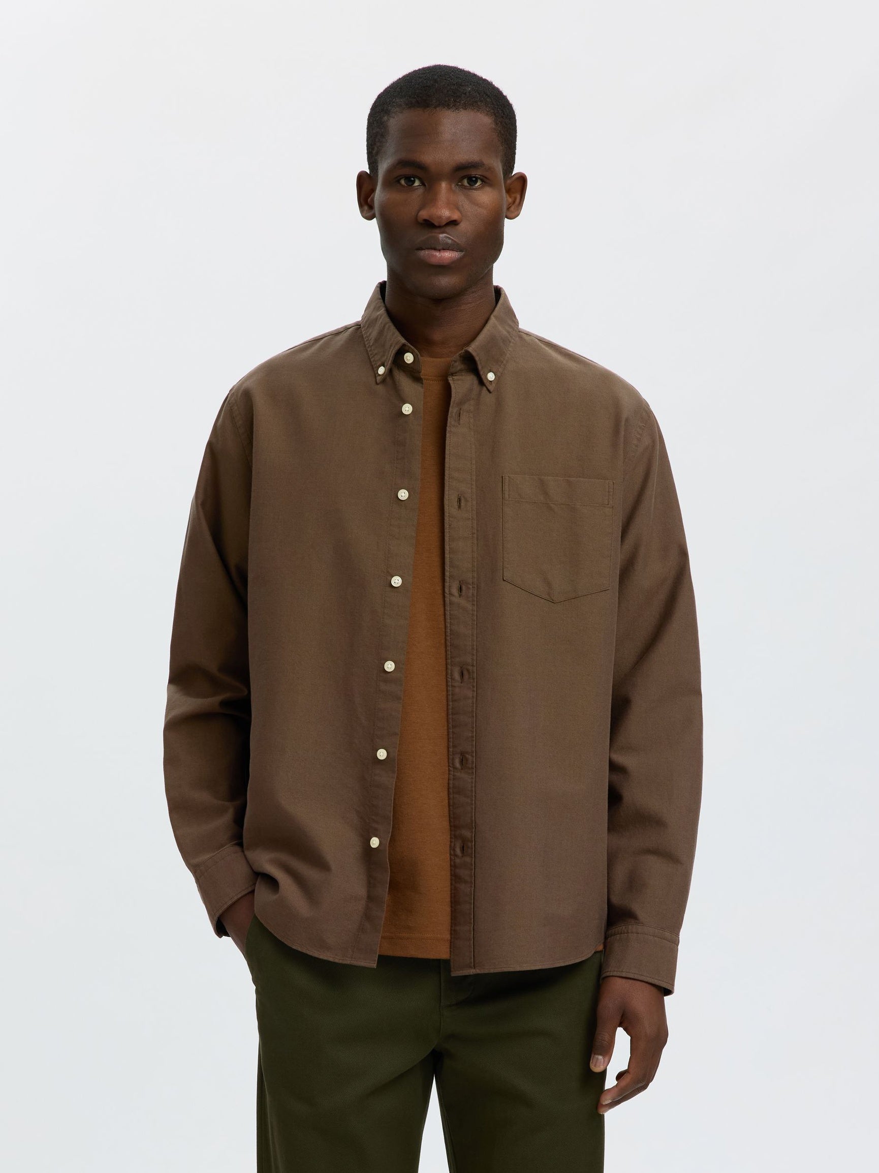 Brown Button Down Oxford Shirt