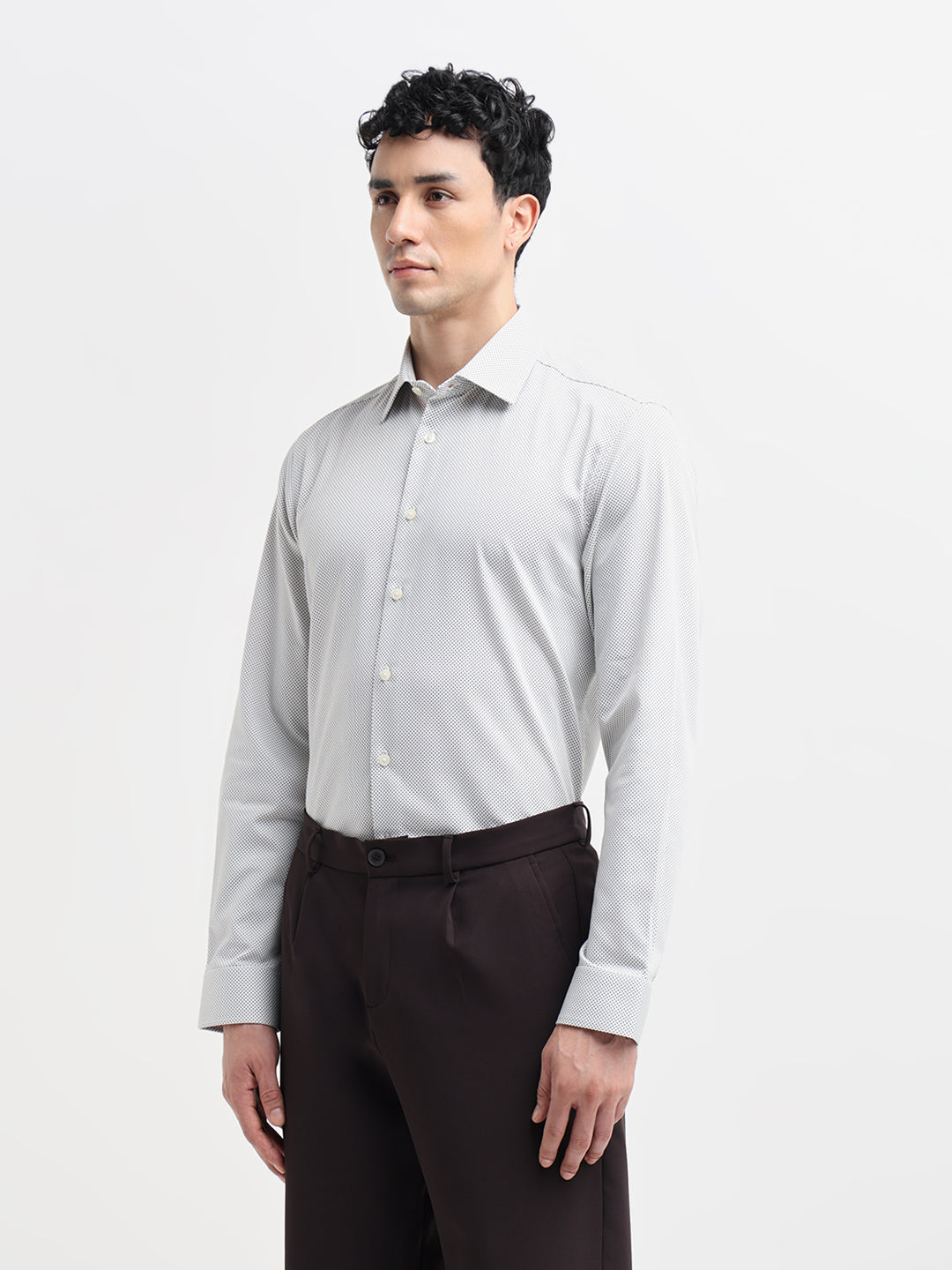 Patterned Print Slim Fit Shirt