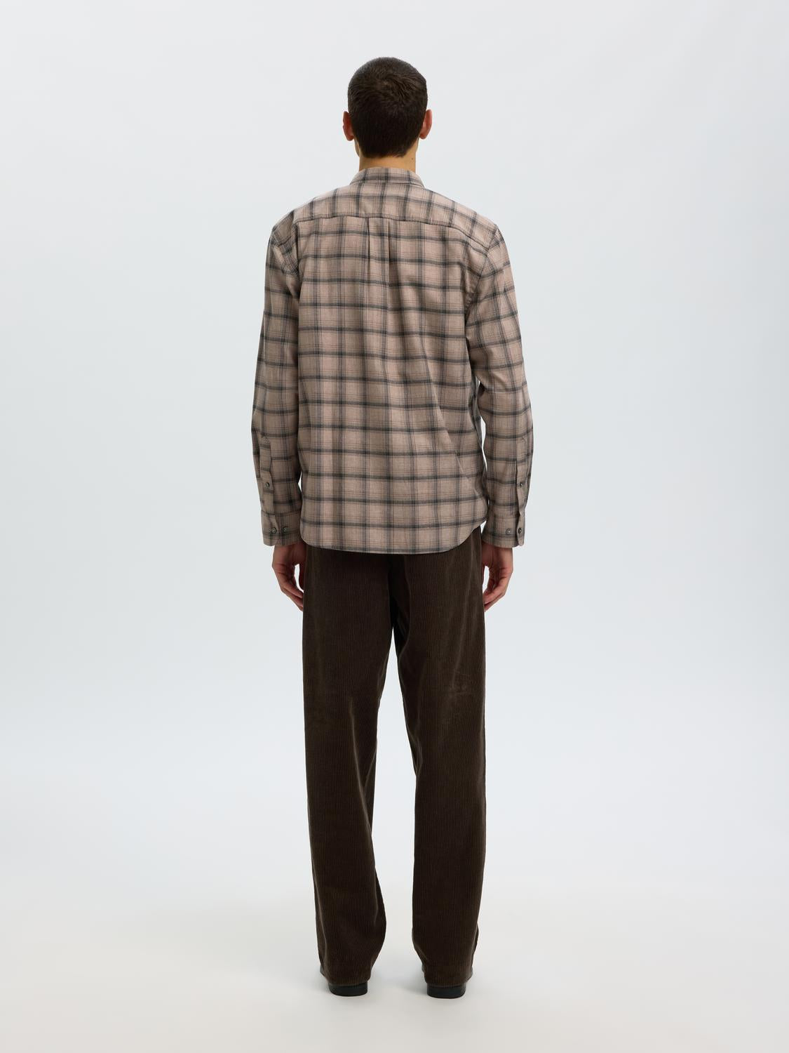 Brown Check Cotton Shirt