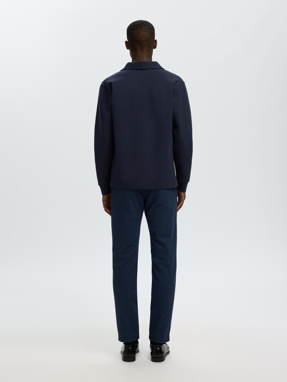 Dark Blue Zip-Up Sweat Jacket