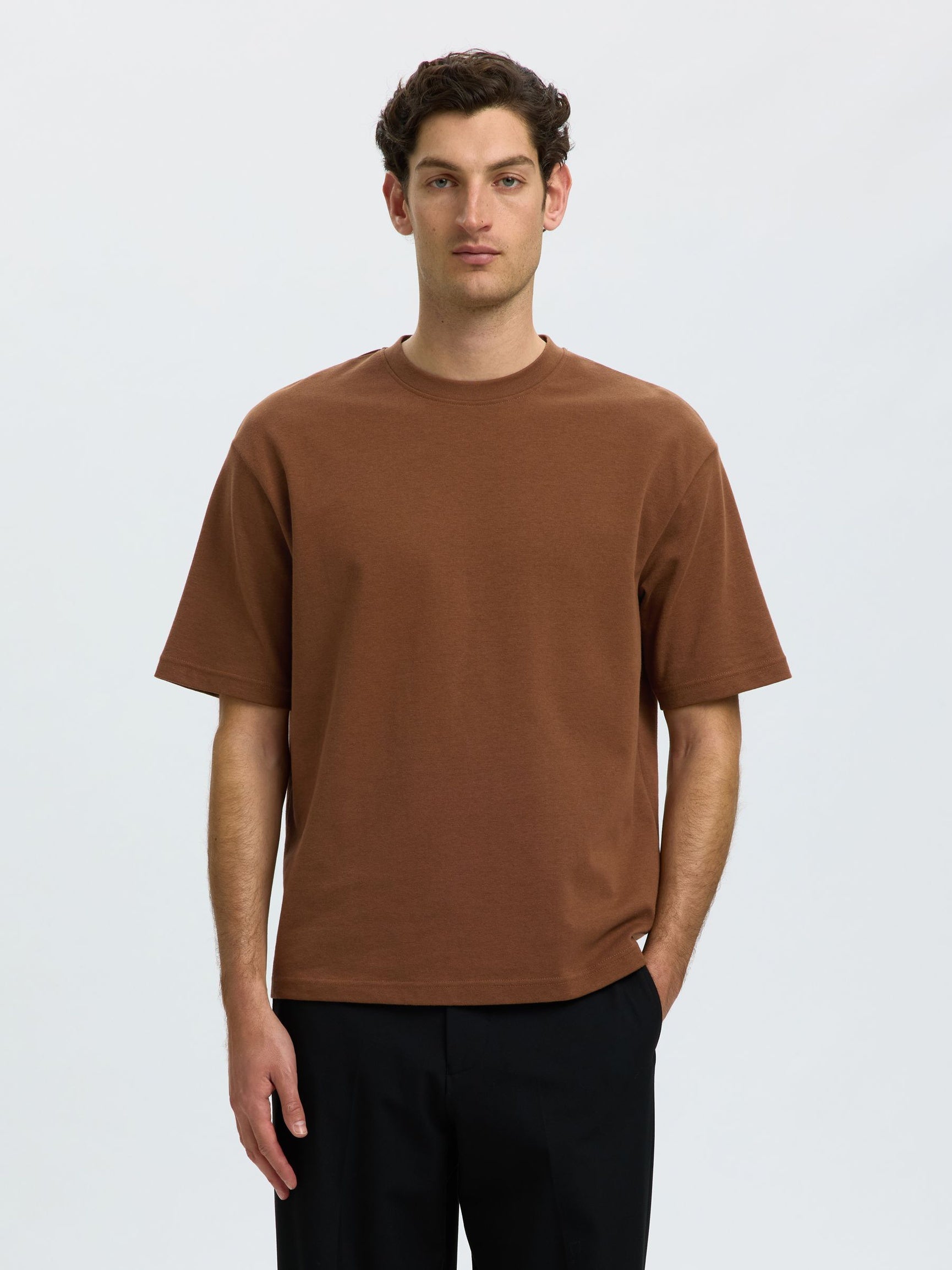 Dark Brown Loose Fit T-shirt