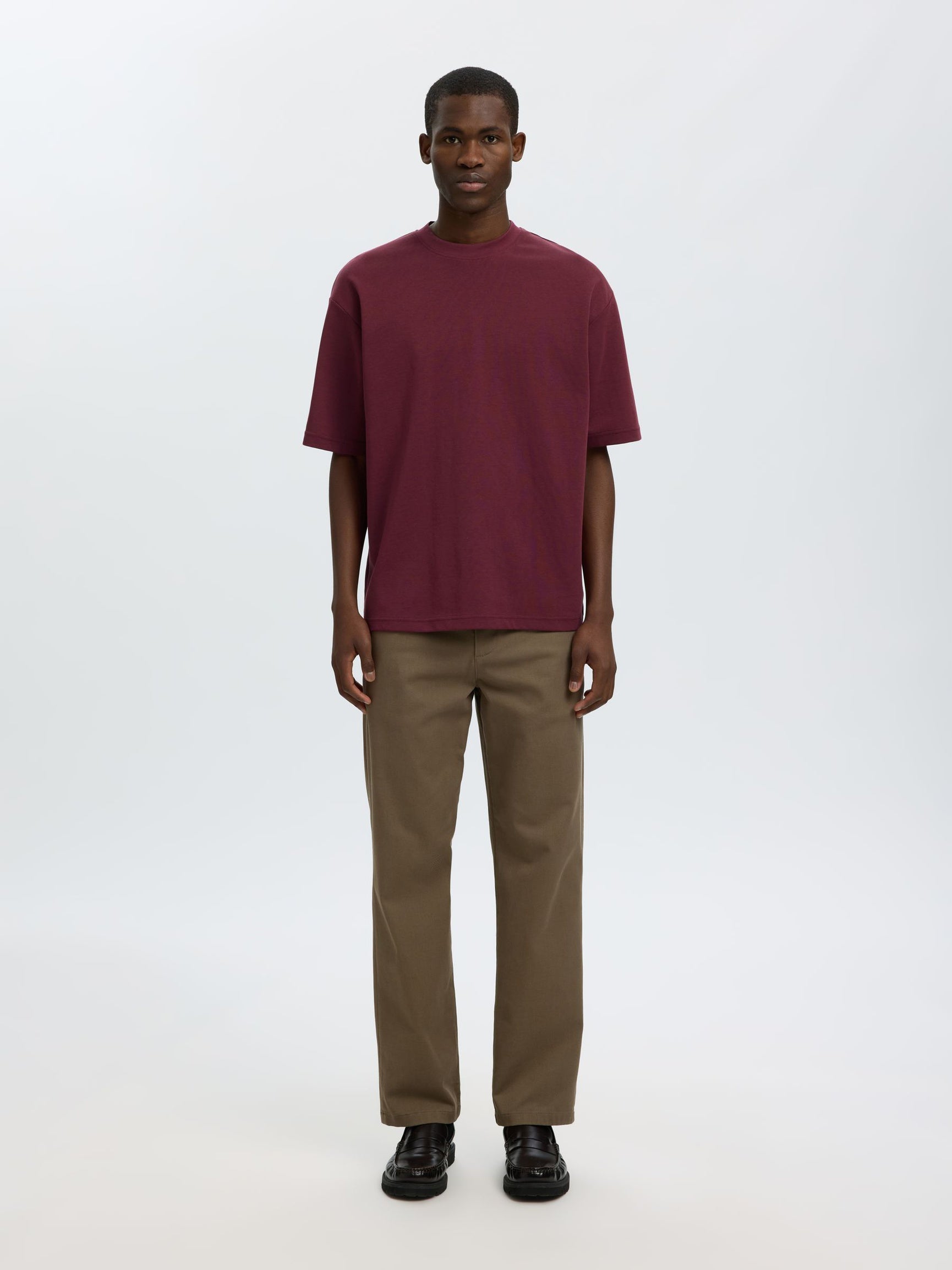 Dark Red Loose Fit T-shirt