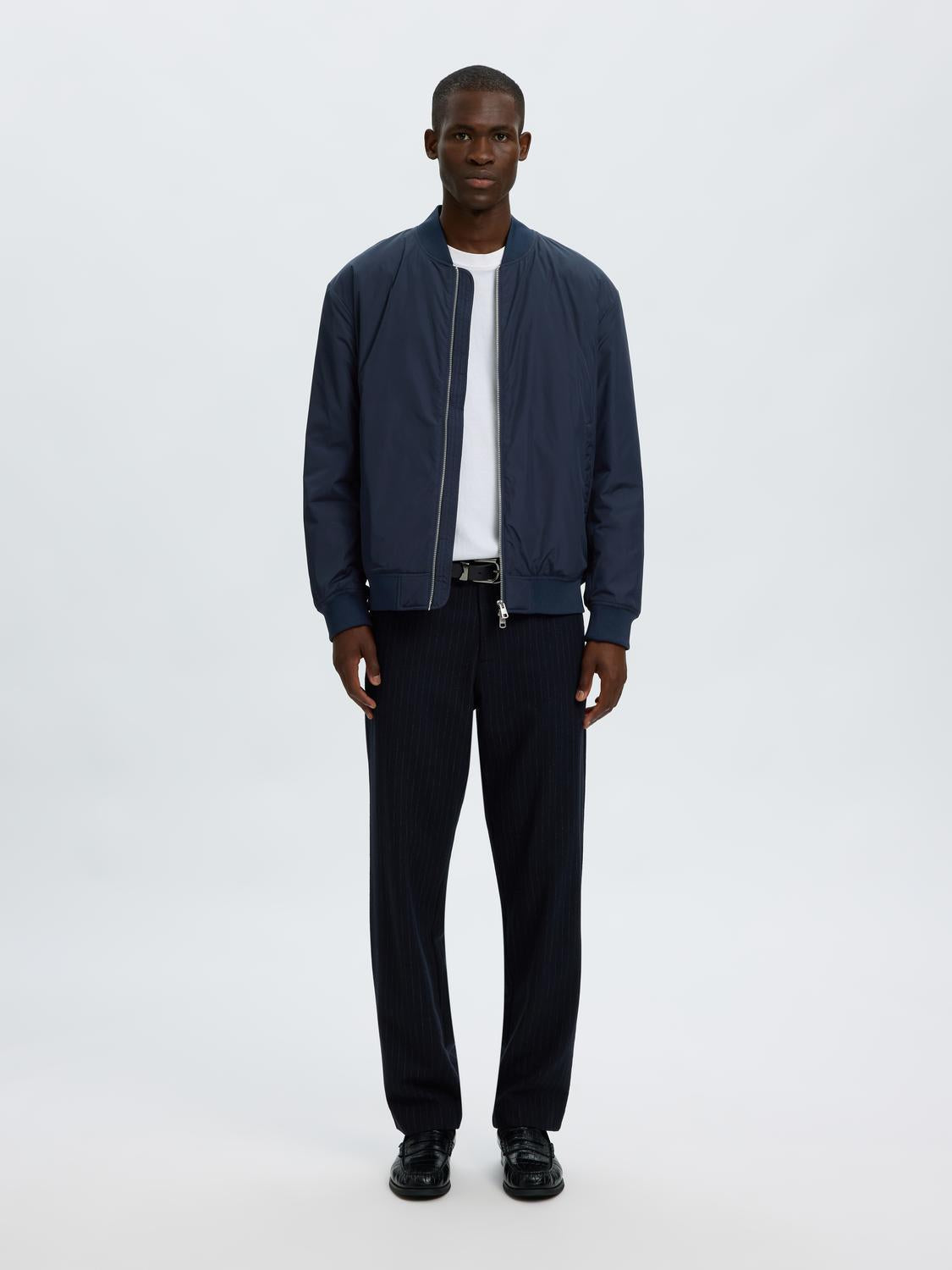 Dark Blue Bomber Jacket