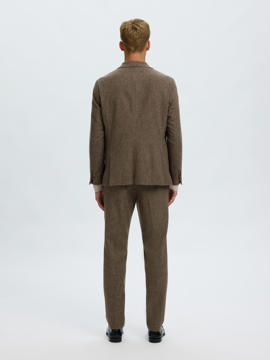 Dark Brown Suit-Set Tailored Blazer
