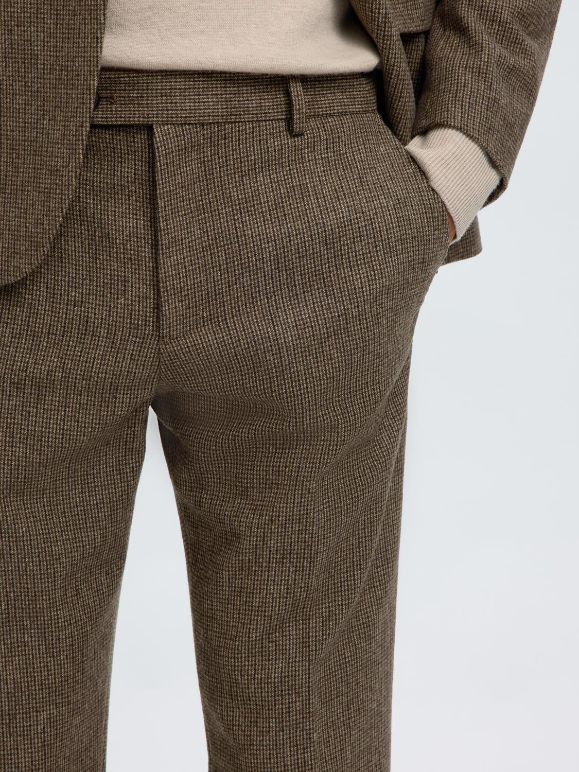 Dark Brown Suit-Set Tailored Trousers