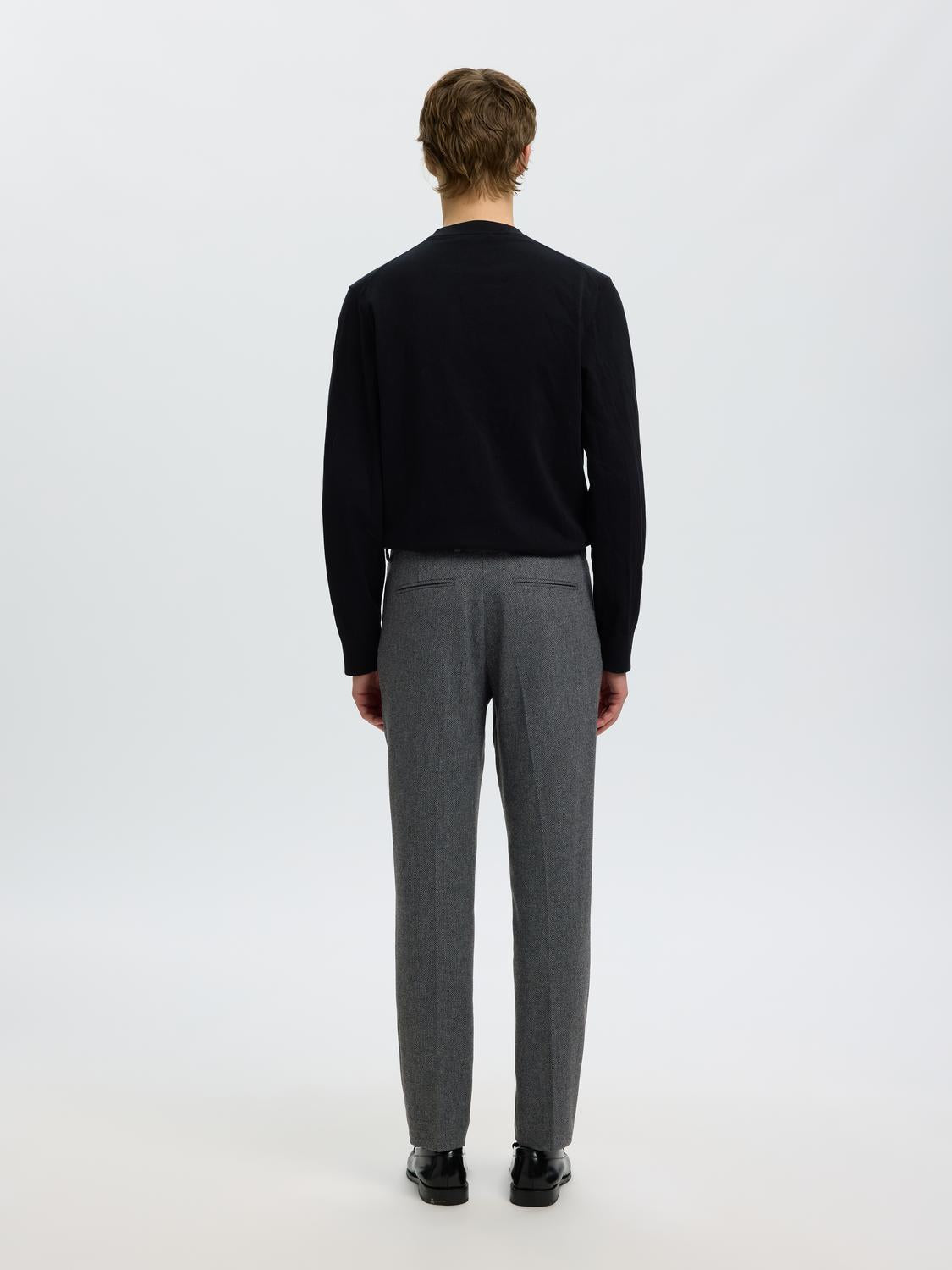 Dark Grey Suit-Set Tailored Trousers