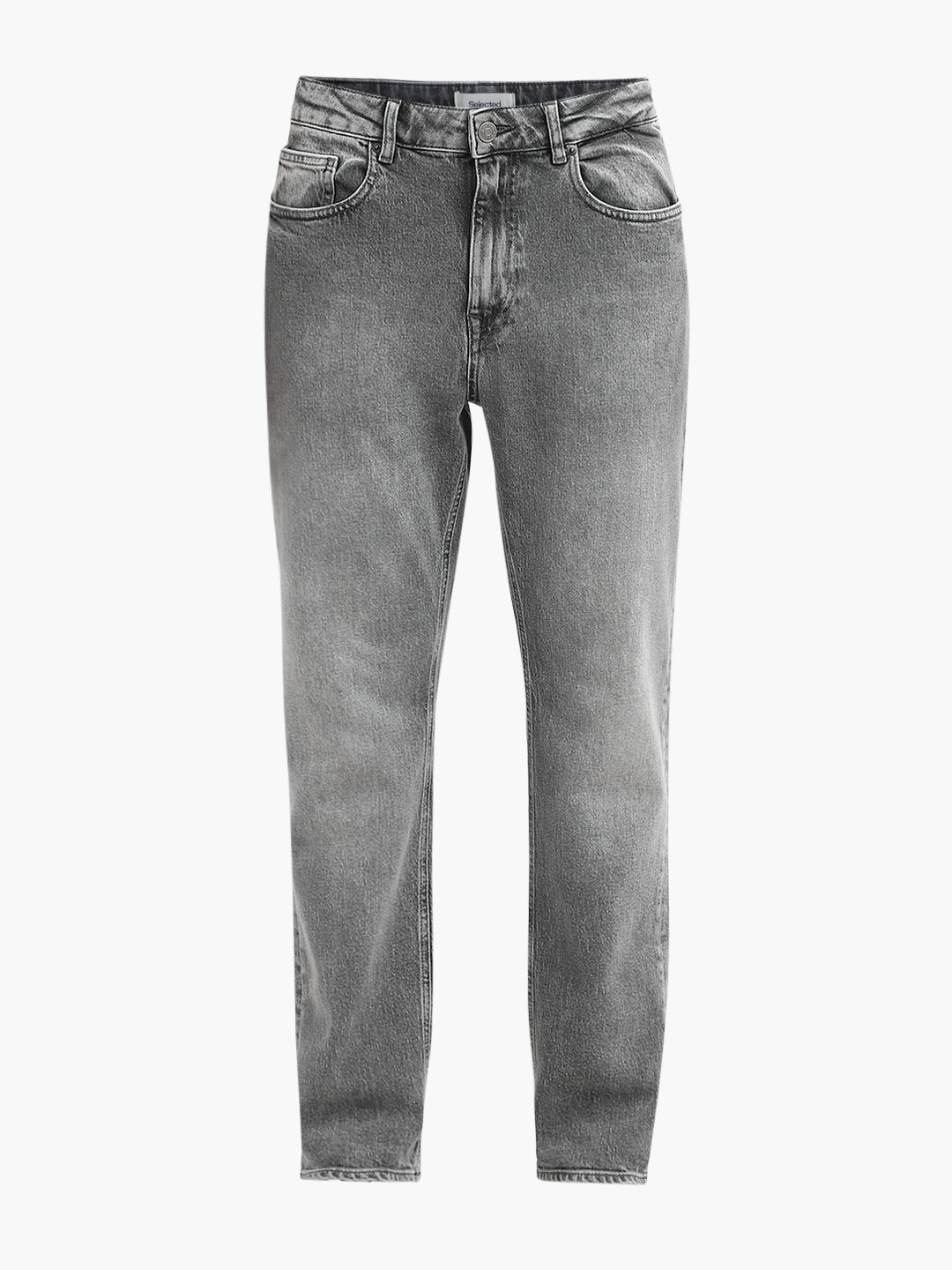 Grey Washed Straight Fit Jeans