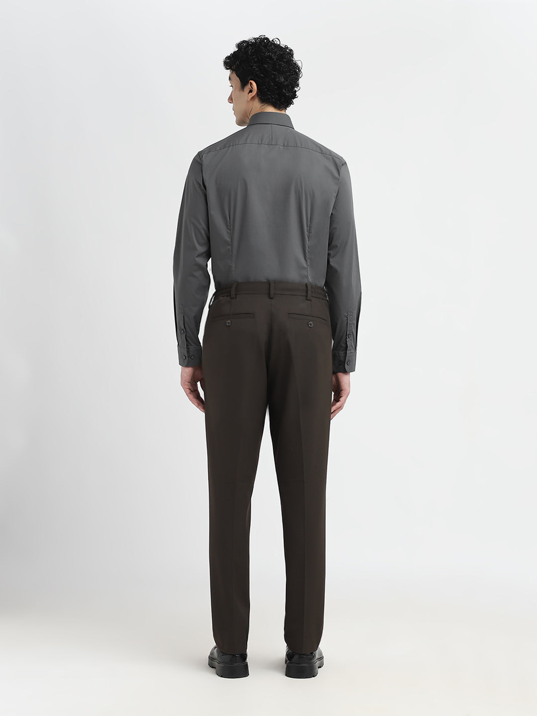 Dark Brown Tapered Fit Pants