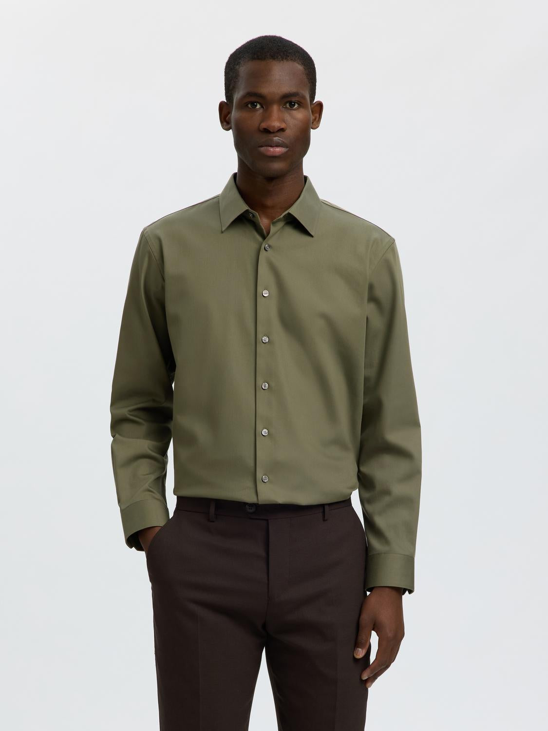 Dark Green Slim Fit Shirt