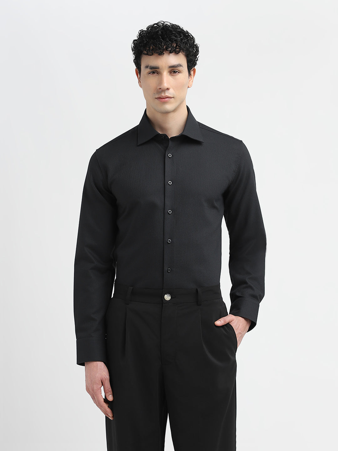 Black Cotton Formal Shirt