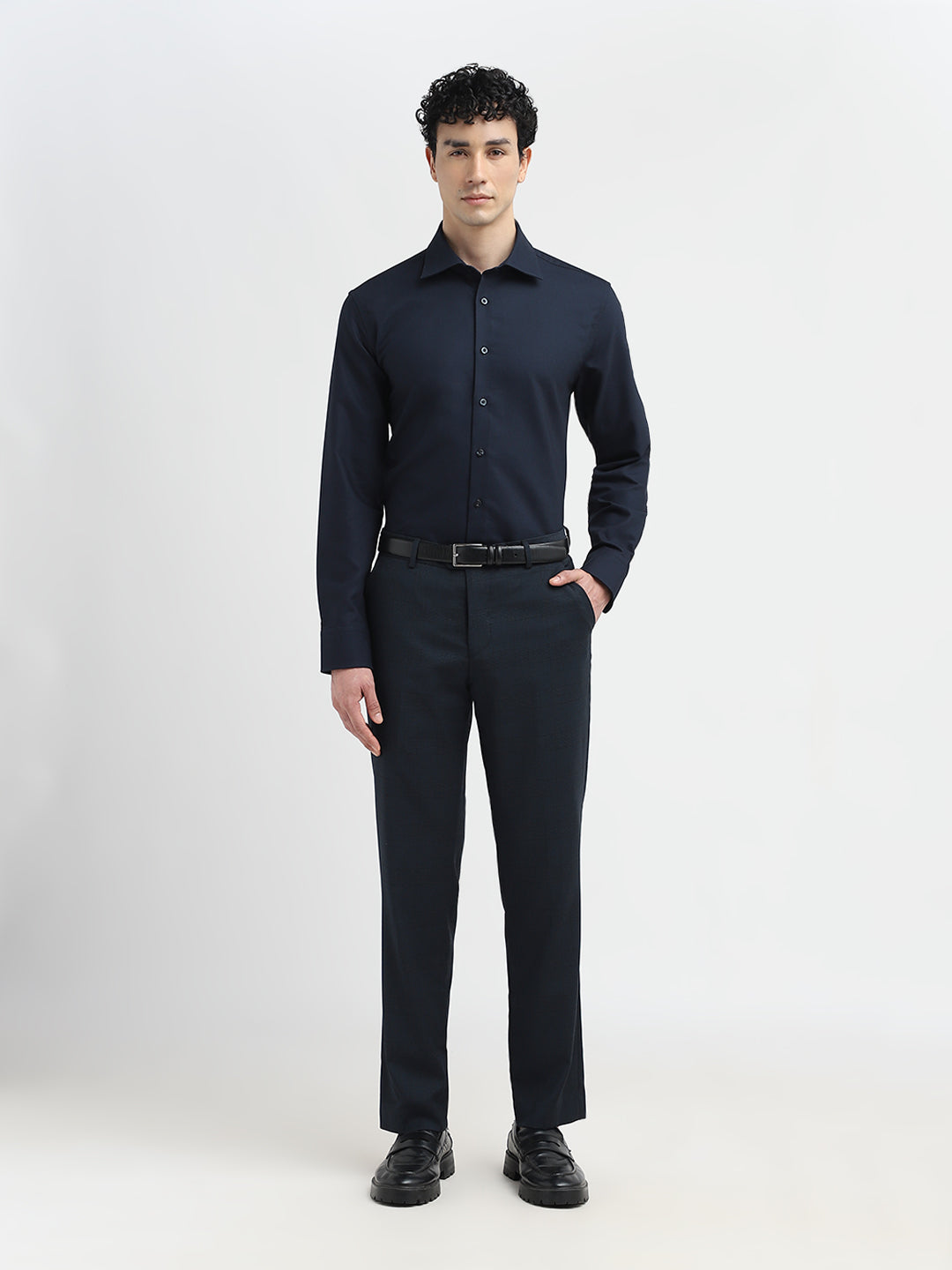 Dark Blue Cotton Formal Shirt