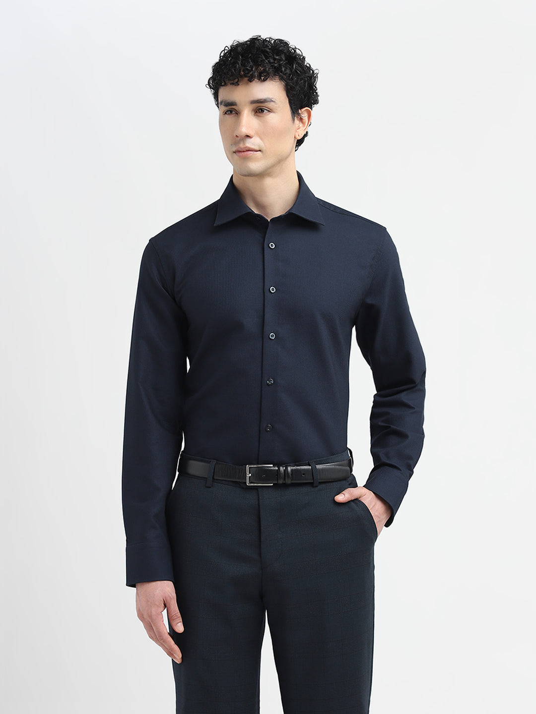 Dark Blue Cotton Formal Shirt
