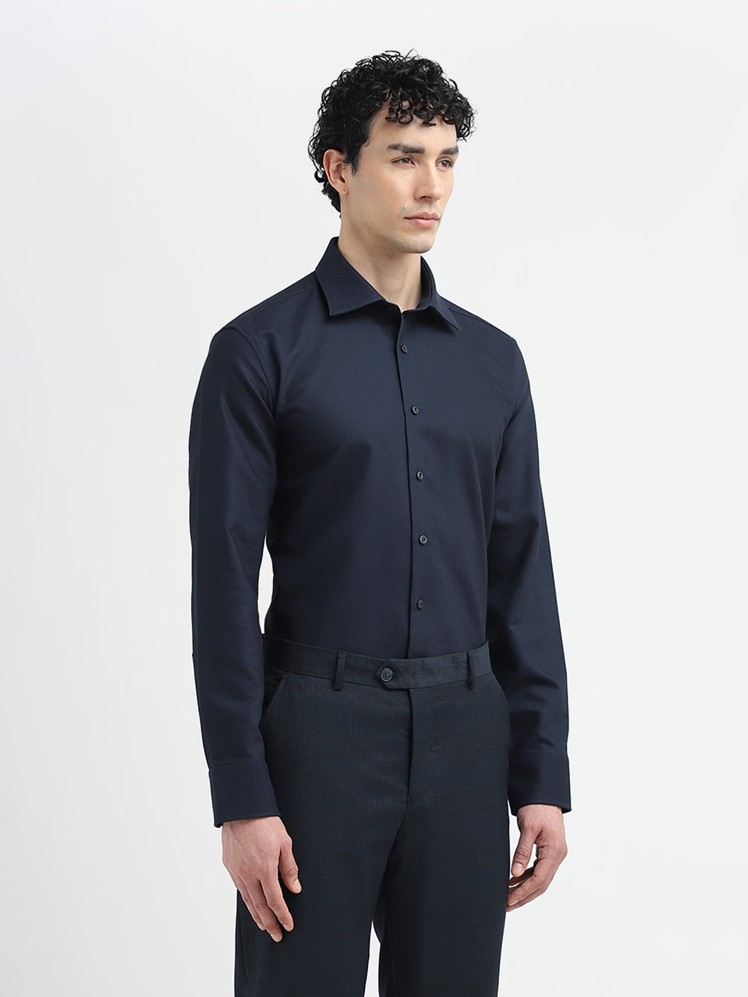 Dark Blue Cotton Formal Shirt