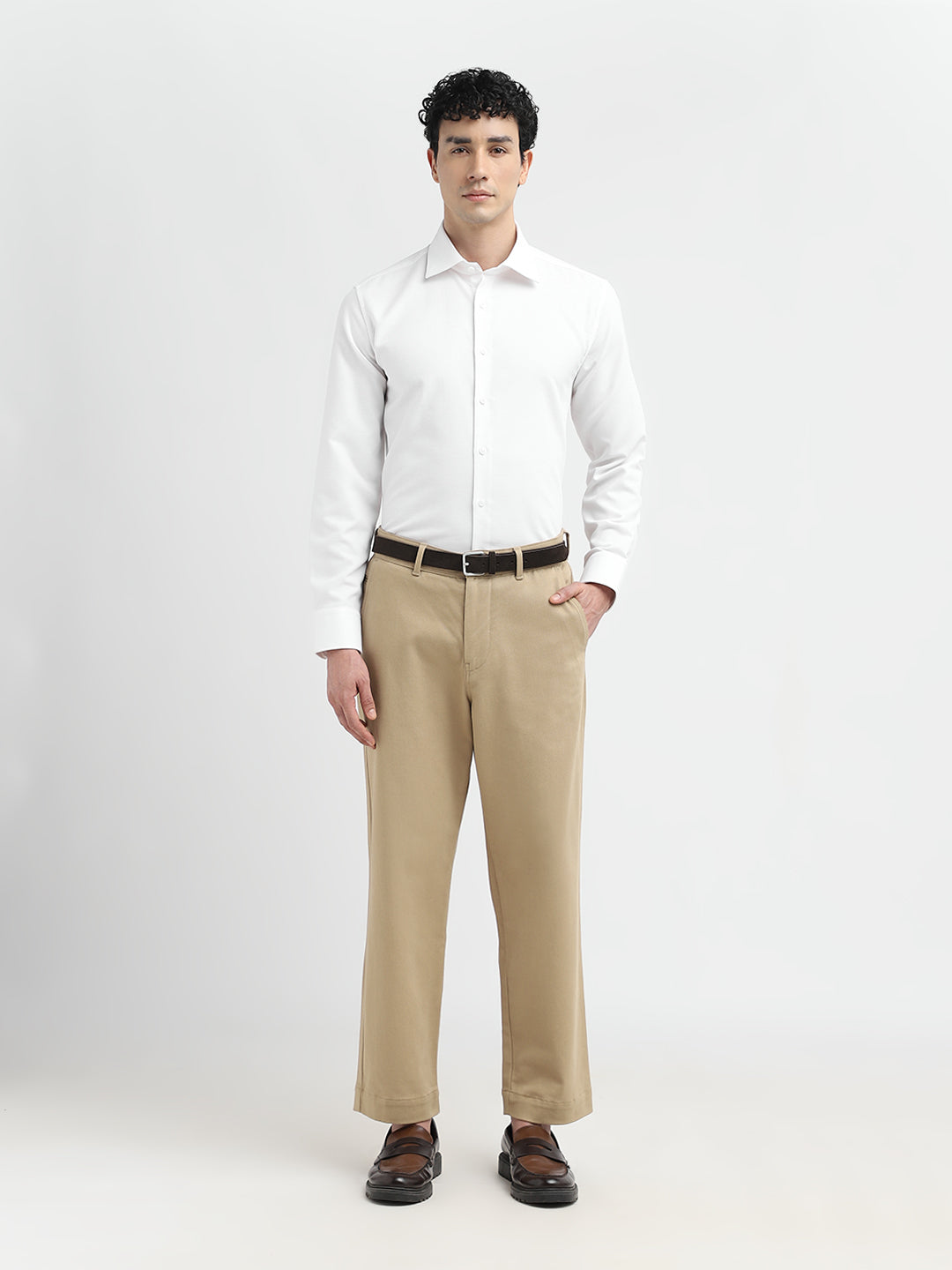 Bright White Cotton Formal Shirt