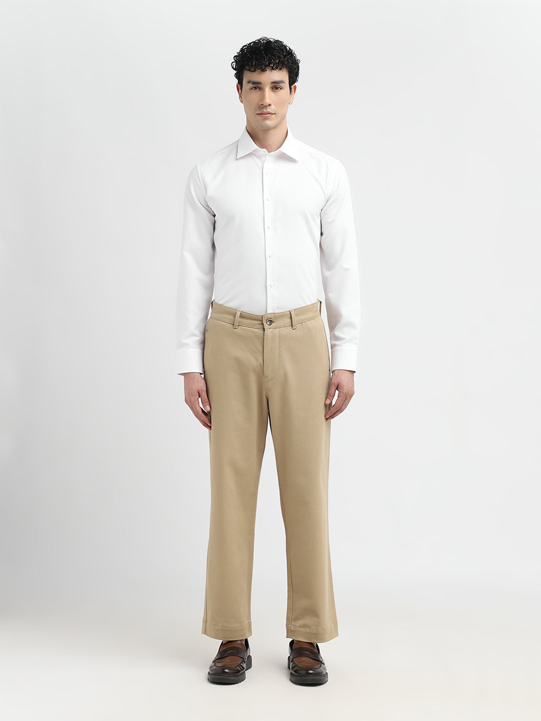 Bright White Cotton Formal Shirt