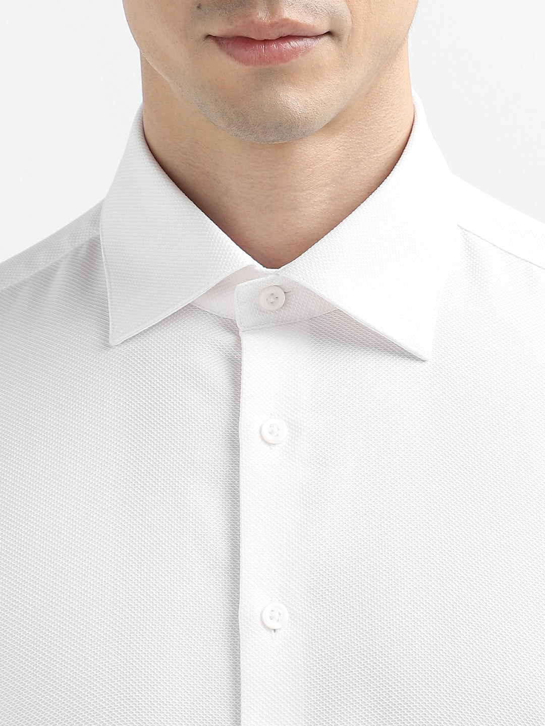 Bright White Cotton Formal Shirt