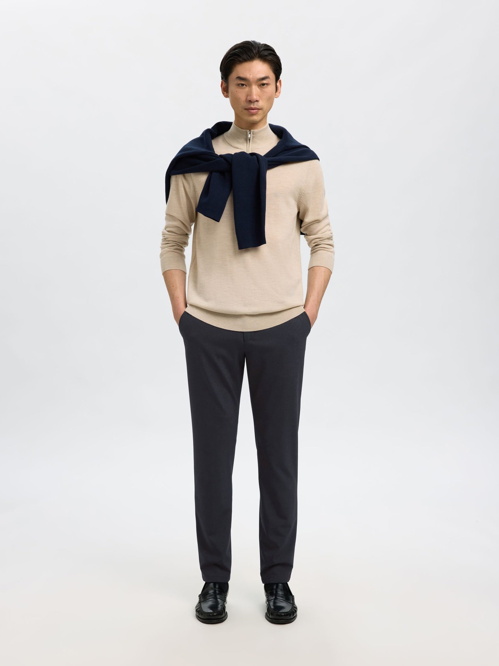 Dark Blue Formal Slim Fit Trousers
