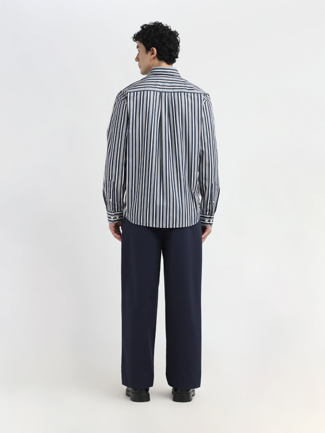 Blue Striped Relaxed Fit Shirt