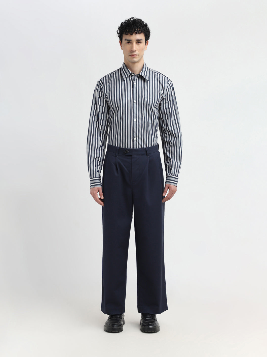 Blue Striped Relaxed Fit Shirt