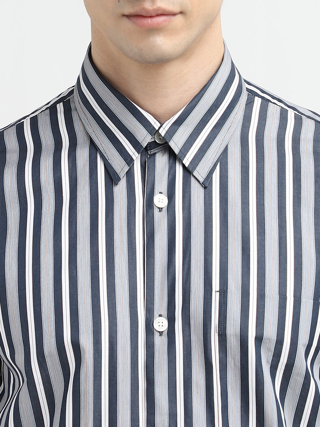 Blue Striped Relaxed Fit Shirt