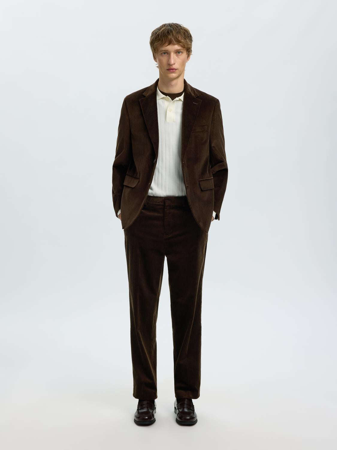 Brown Tailored Corduroy Blazer