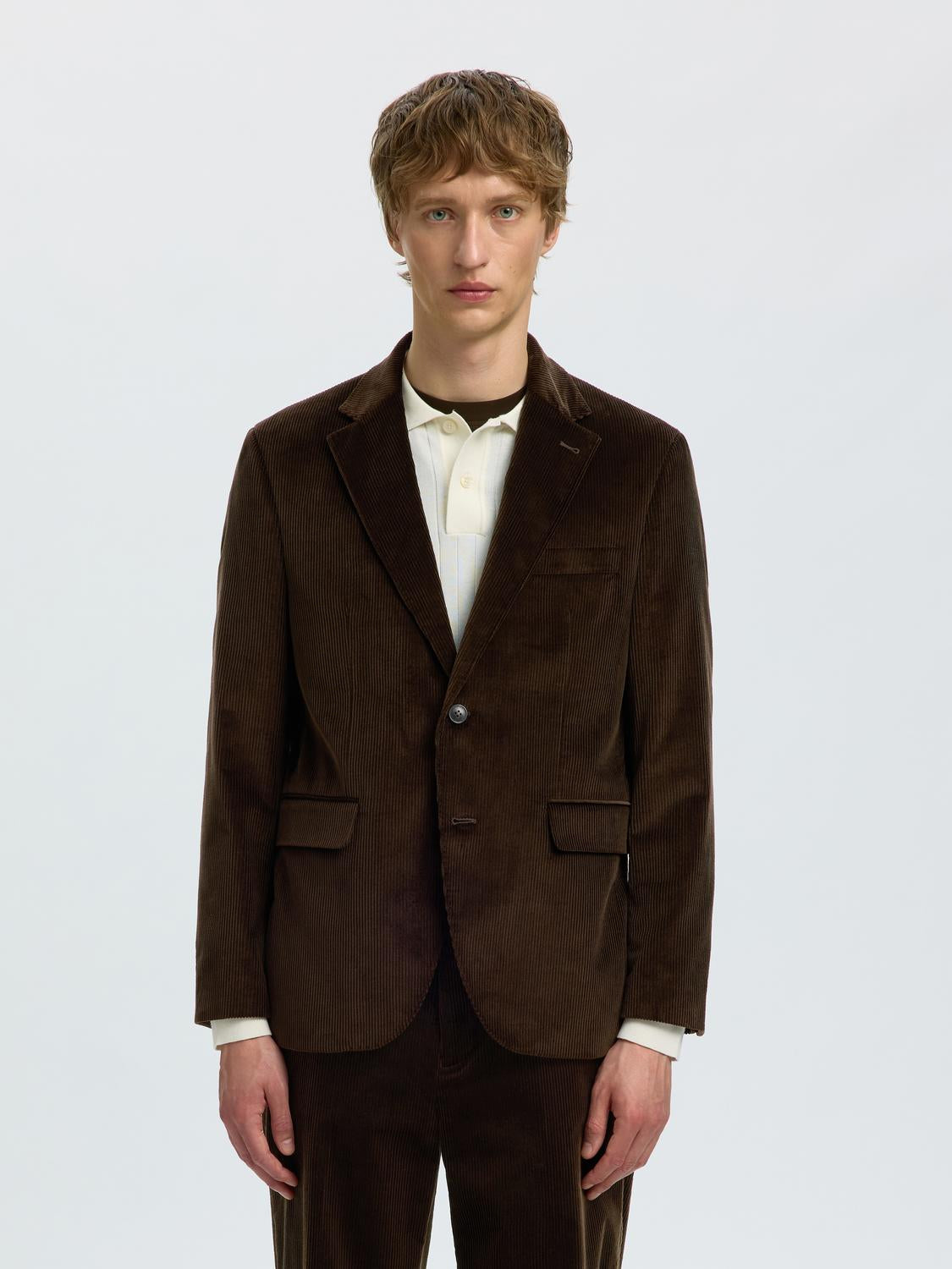 Brown Tailored Corduroy Blazer
