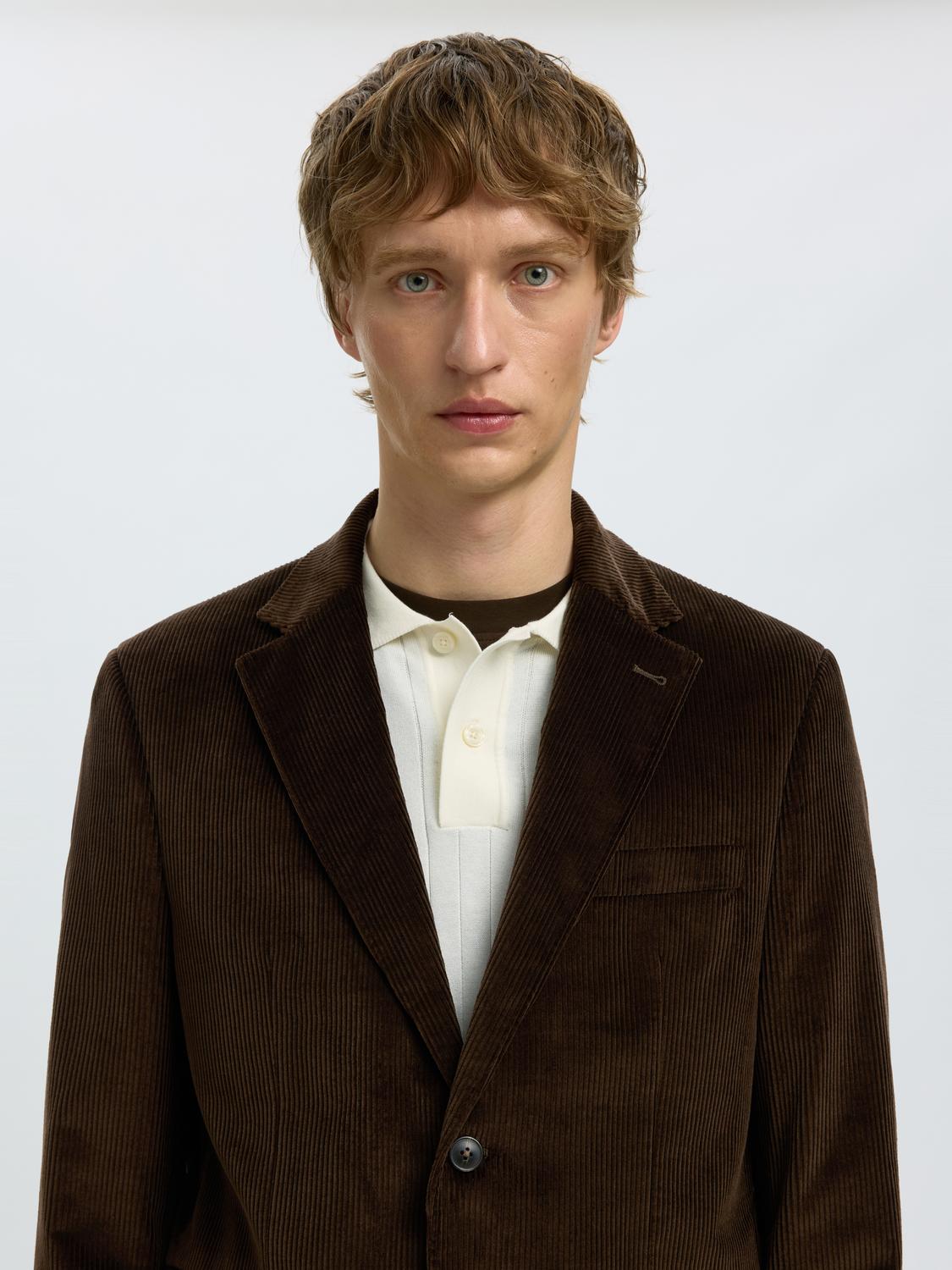 Brown Tailored Corduroy Blazer