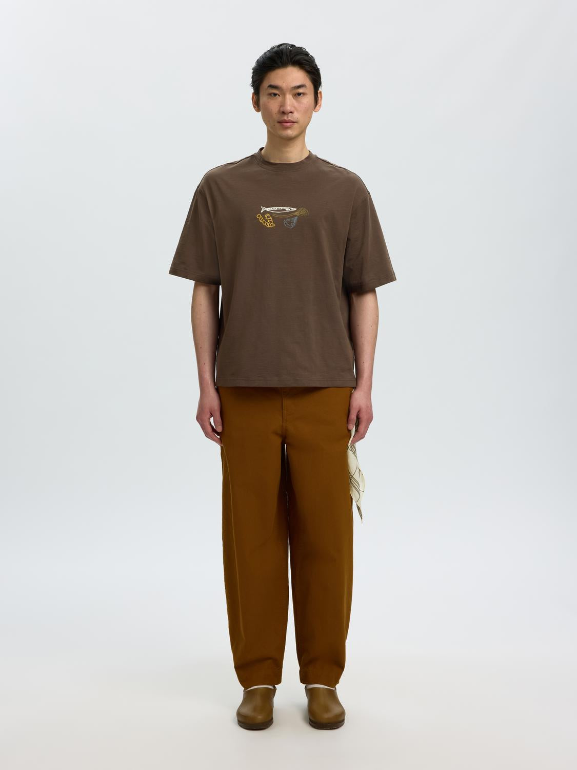 Brown Printed Relaxed Fit T-shirt