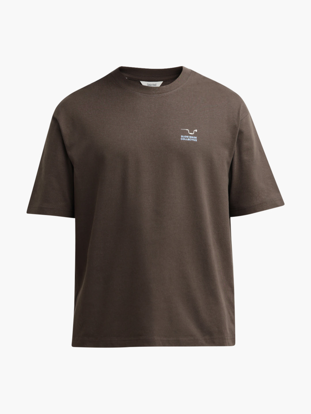 Dark Brown Printed Relaxed Fit T-shirt