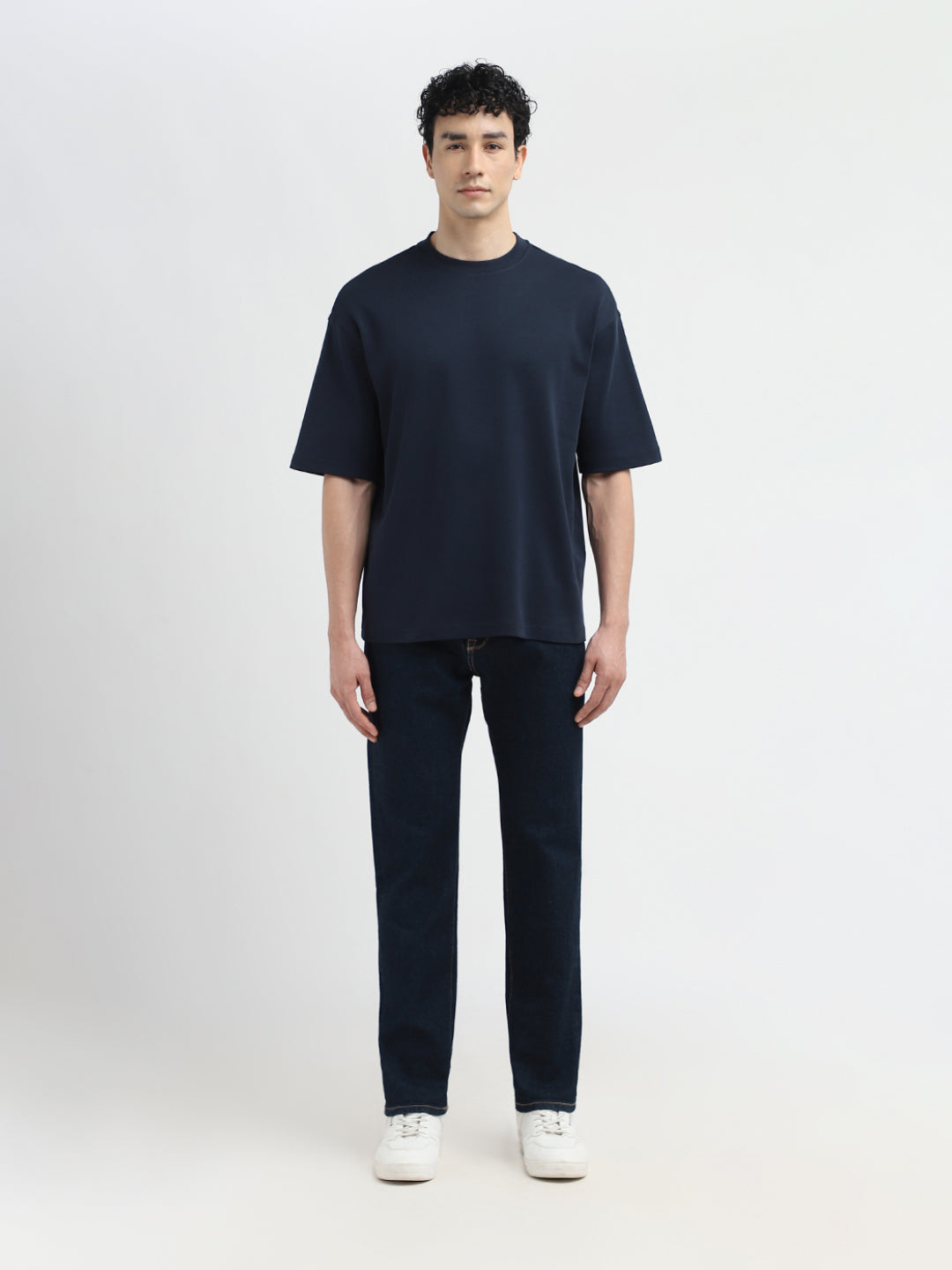 Dark Blue Relaxed Fit O-Neck T-shirt