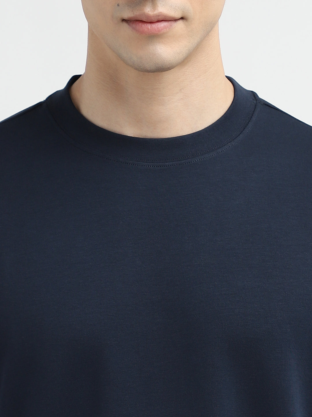 Dark Blue Relaxed Fit O-Neck T-shirt