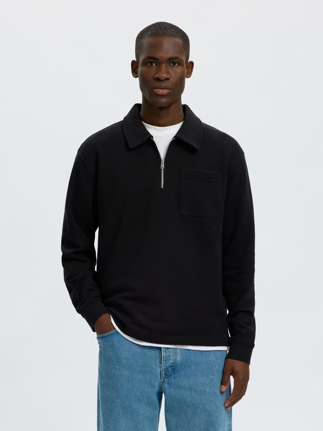 Black Half Zip Sweatshirt