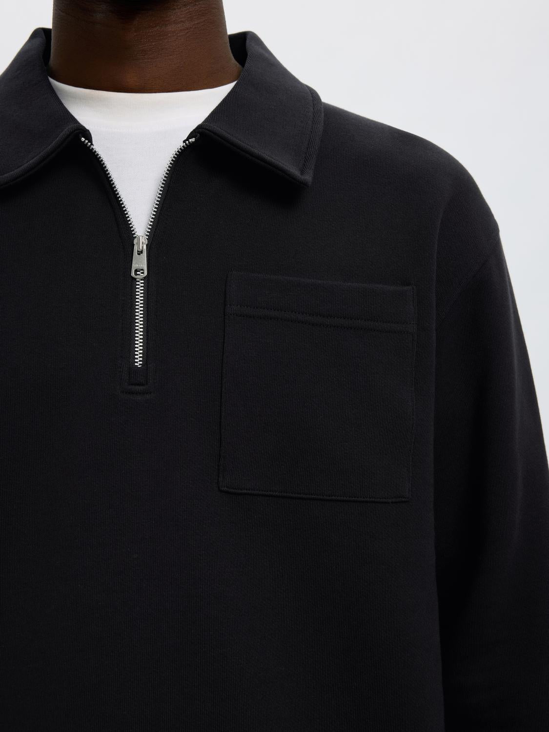 Black Half Zip Sweatshirt