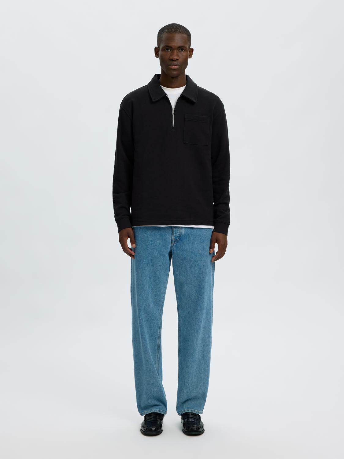 Black Half Zip Sweatshirt