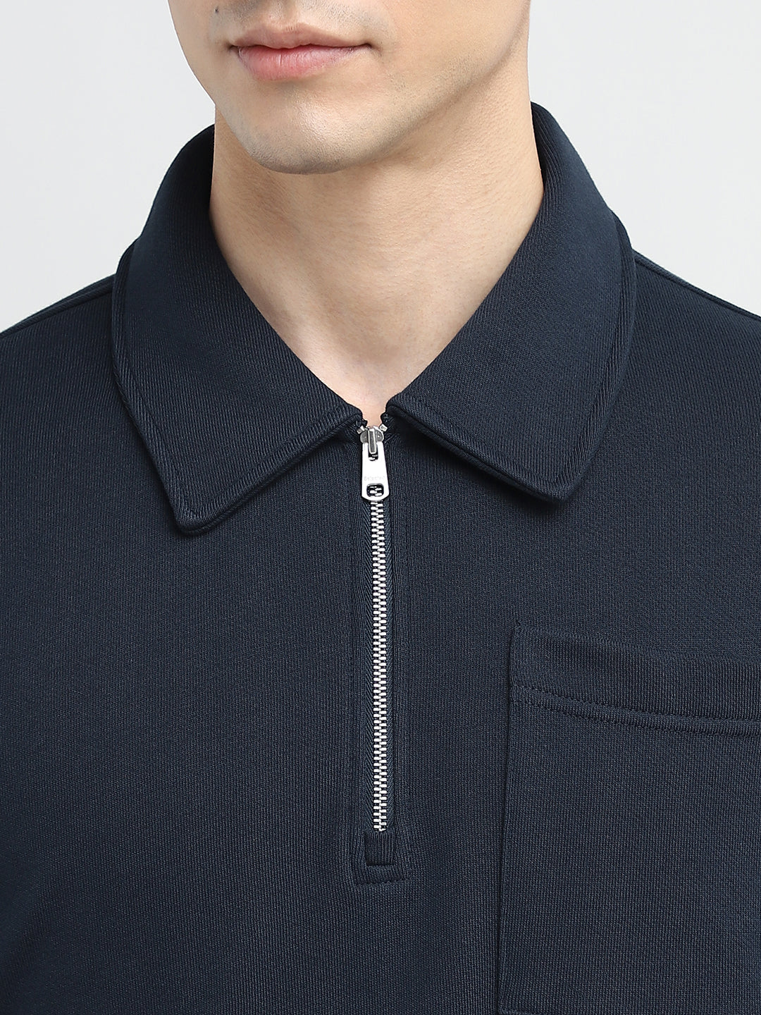 Navy Blue Half Zip Sweatshirt