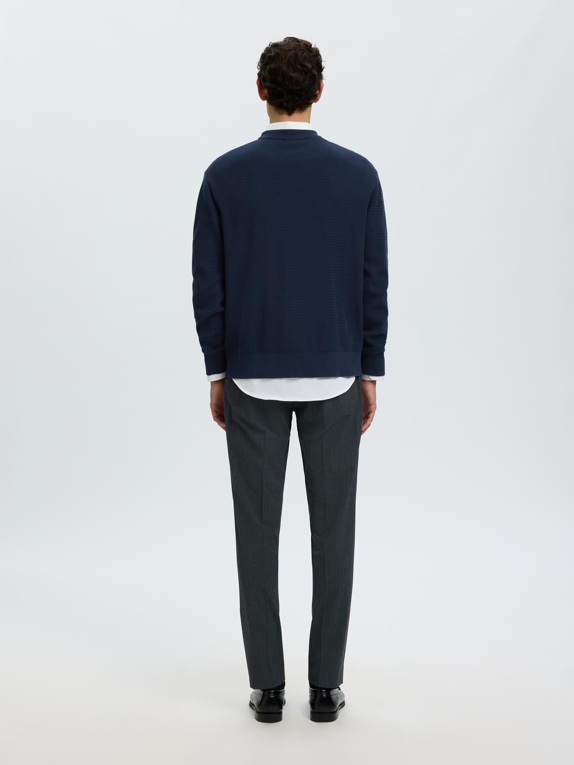Dark Blue Crew Neck Pullover