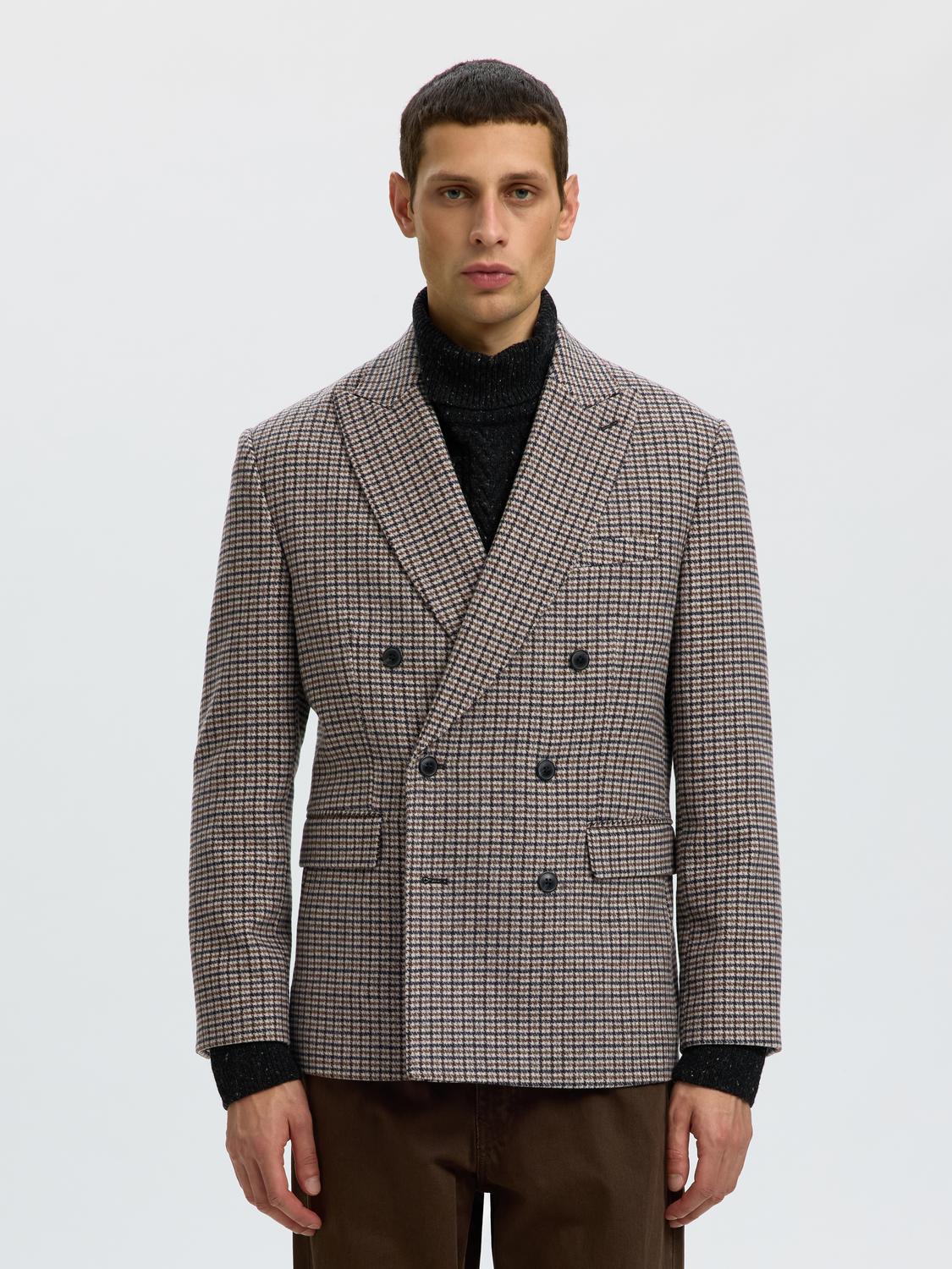 Double Breasted Check Blazer