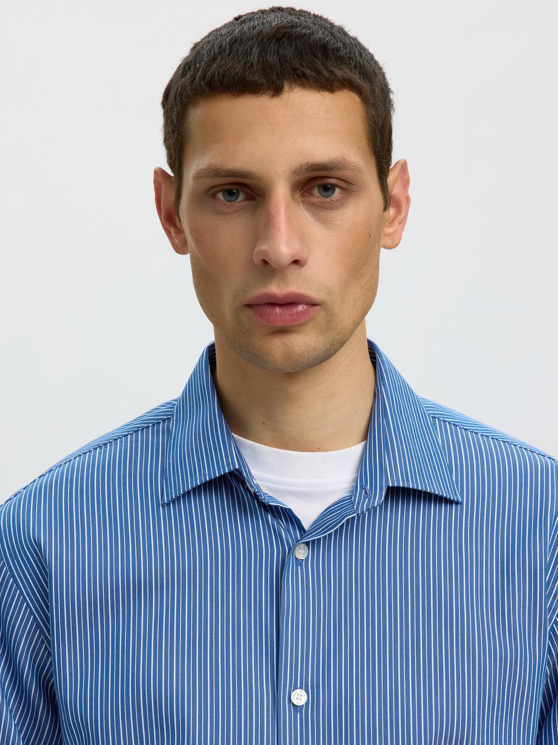 Blue Striped Slim Fit Shirt