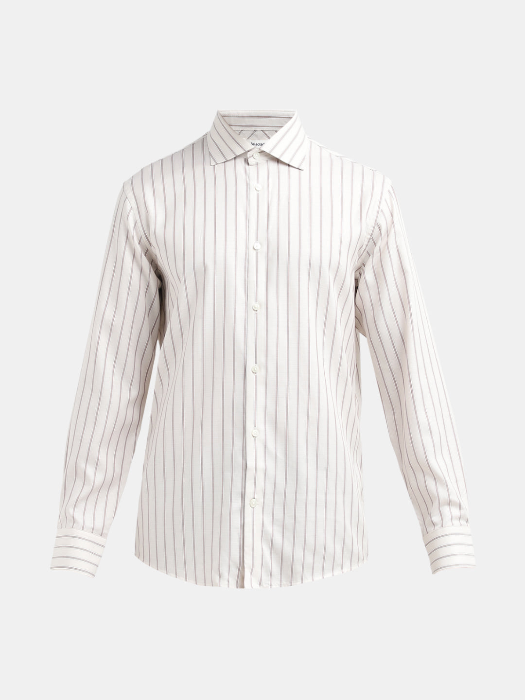 Beige Striped Formal Shirt