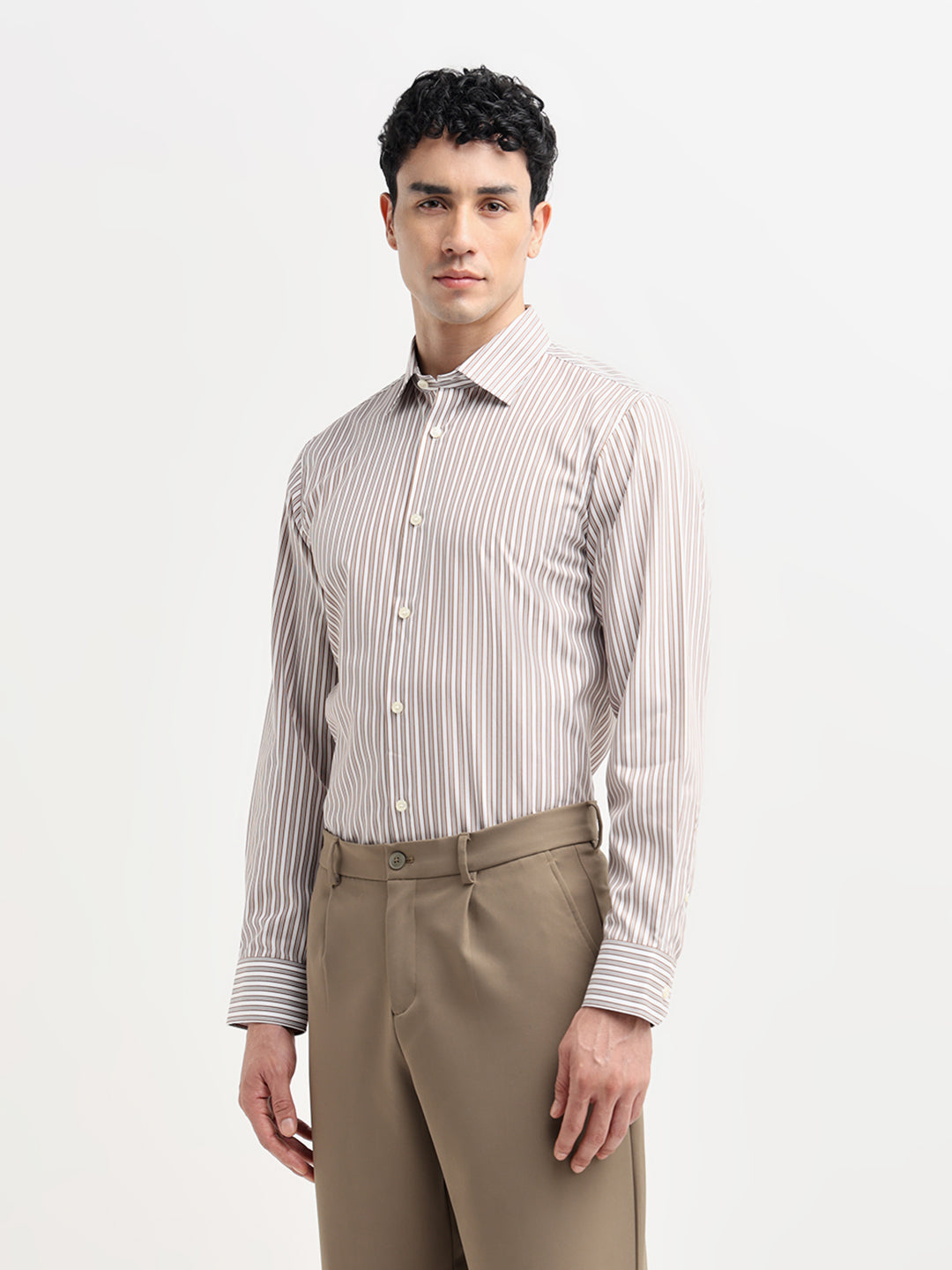 Striped Poplin Full Sleeves Shirt