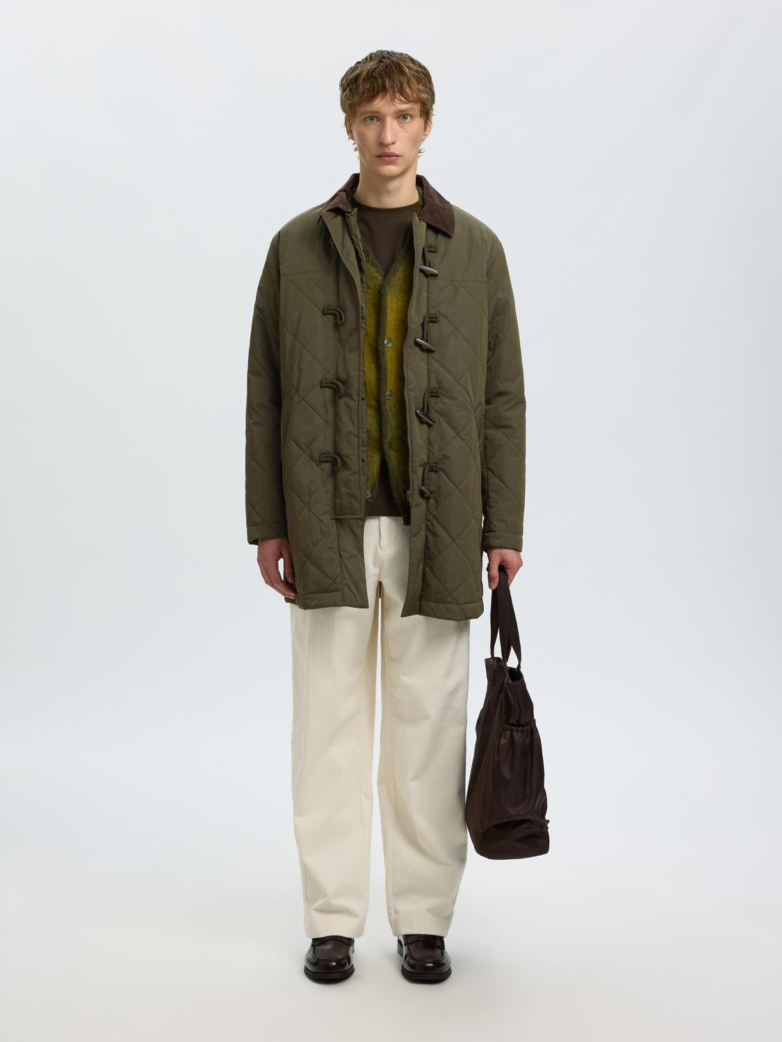 Green Quilted Duffel Coat