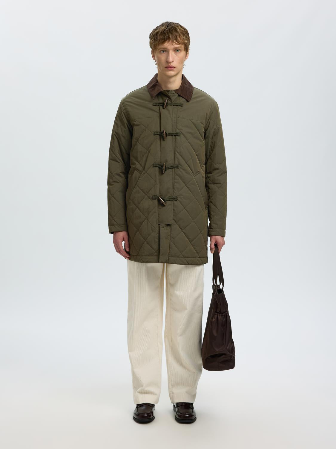 Green Quilted Duffel Coat