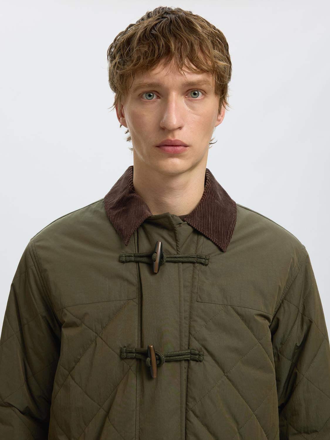 Green Quilted Duffel Coat