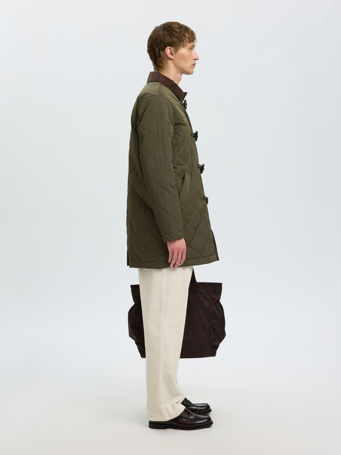 Green Quilted Duffel Coat