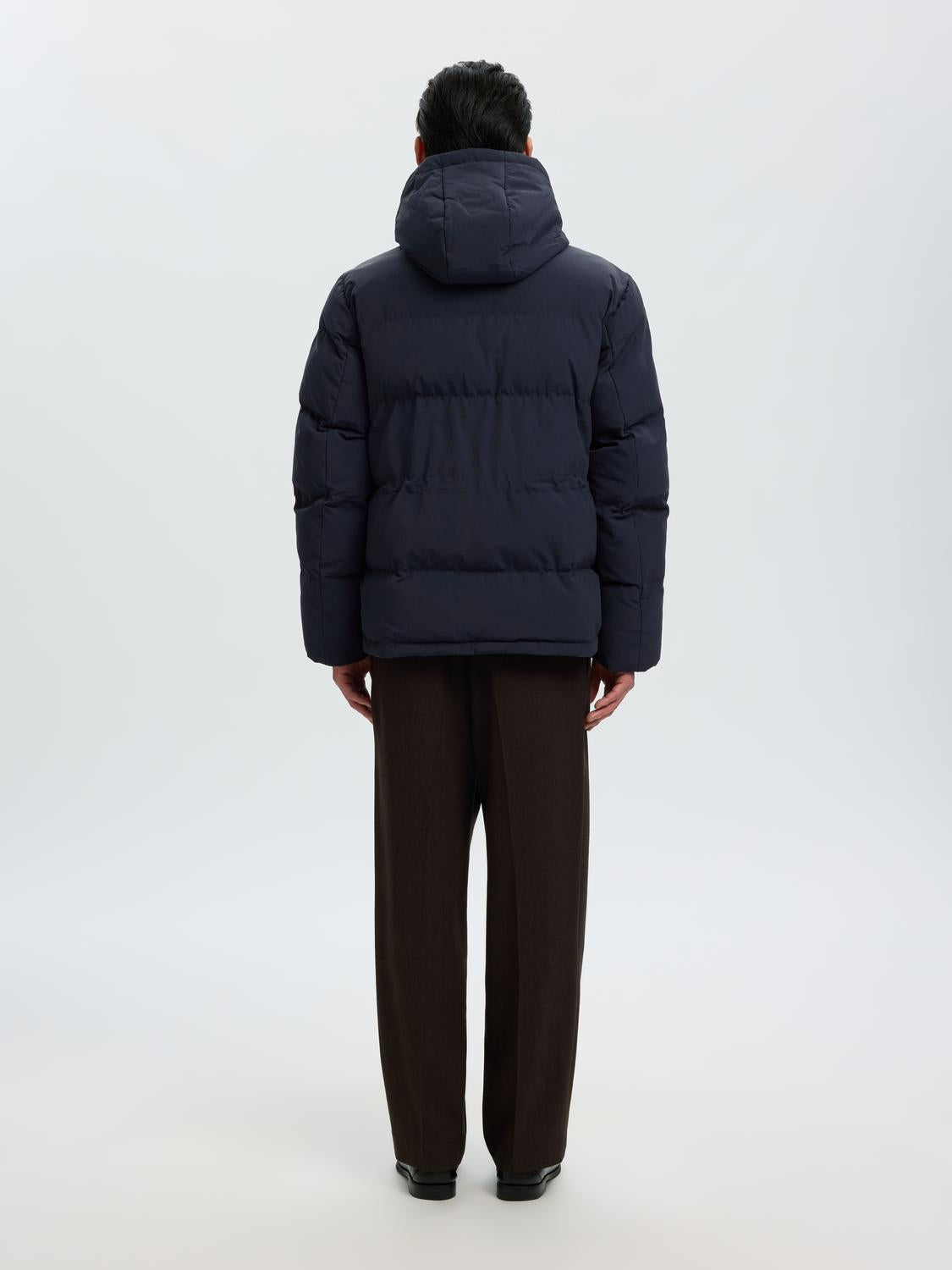 Navy Hooded Puffer Jacket