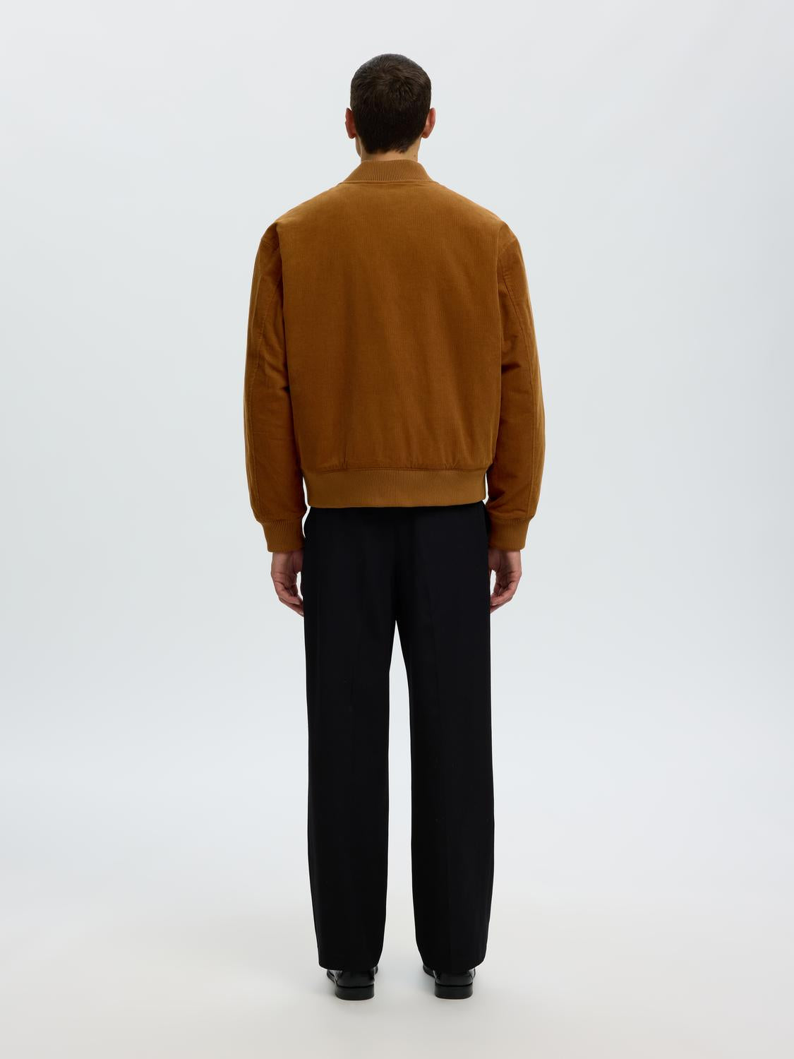 Brown Corduroy Bomber Jacket