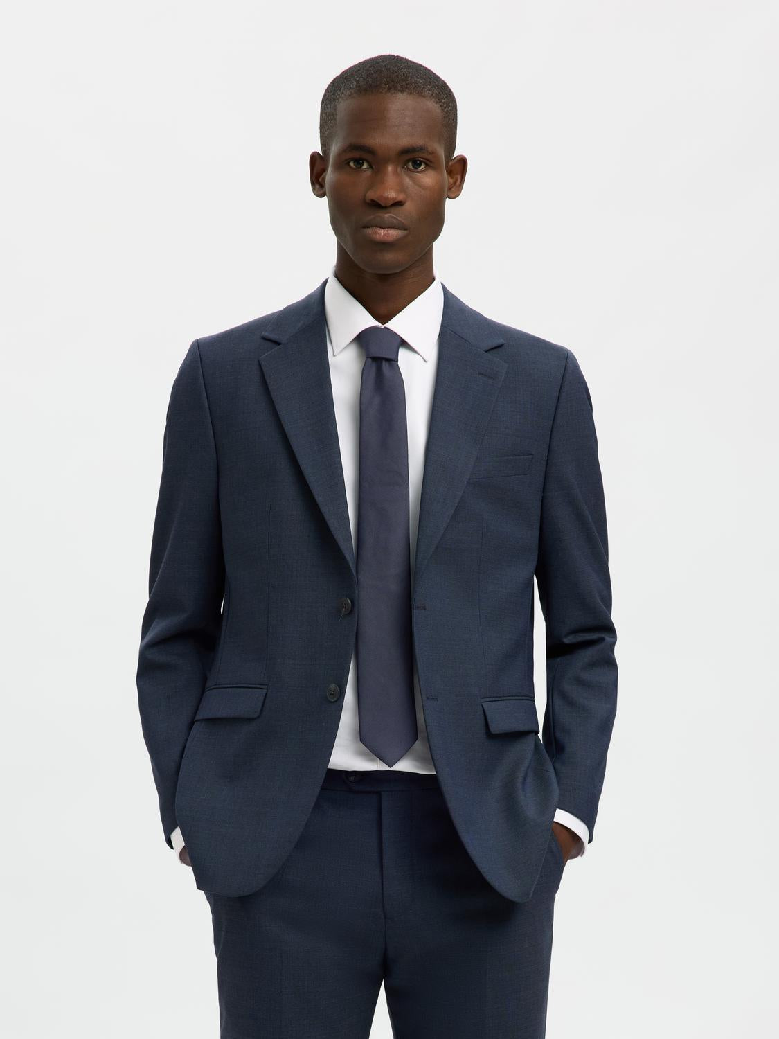 Dark Blue Structured Tie