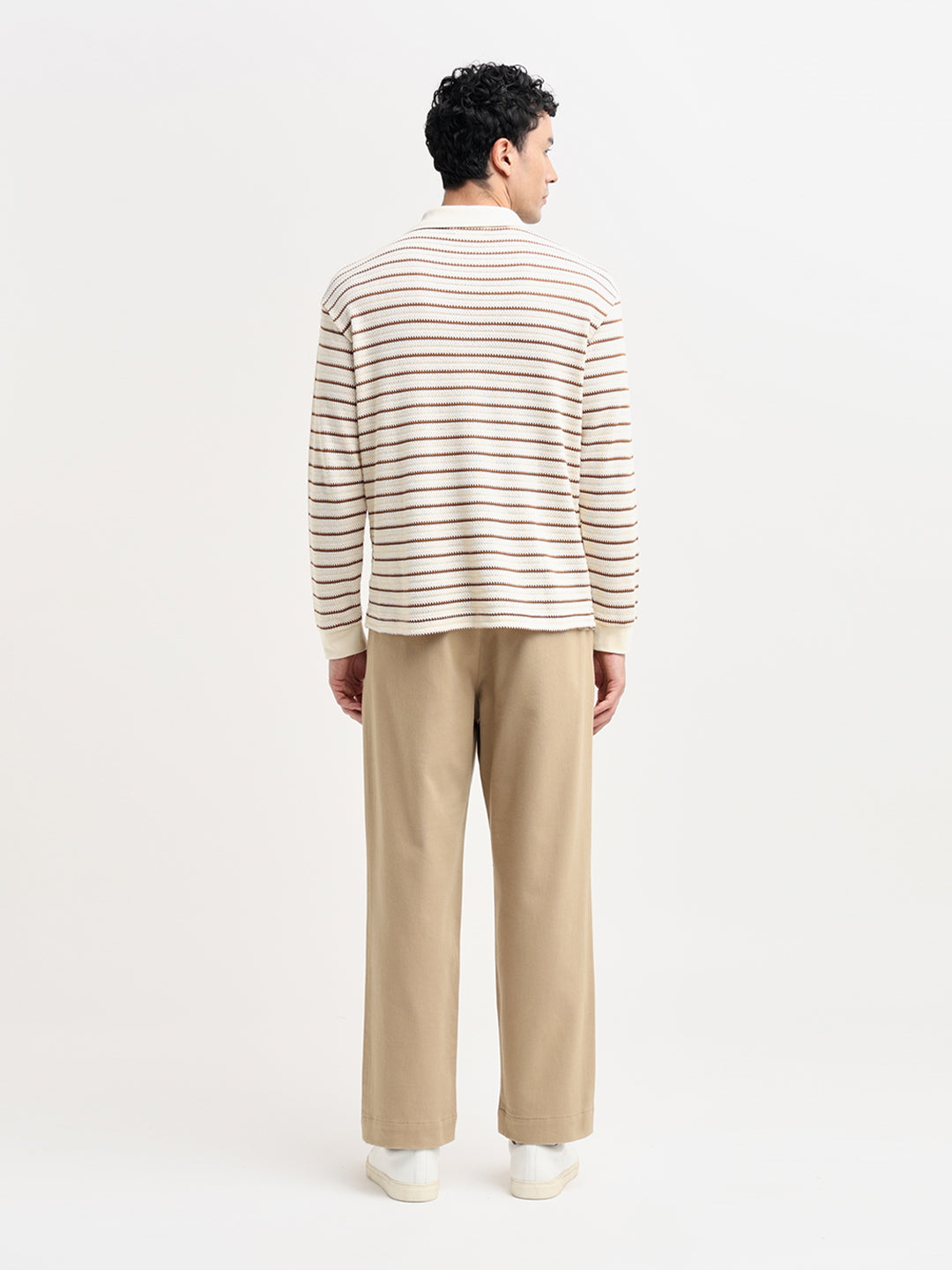 Striped Jacquard Relaxed Fit Polo