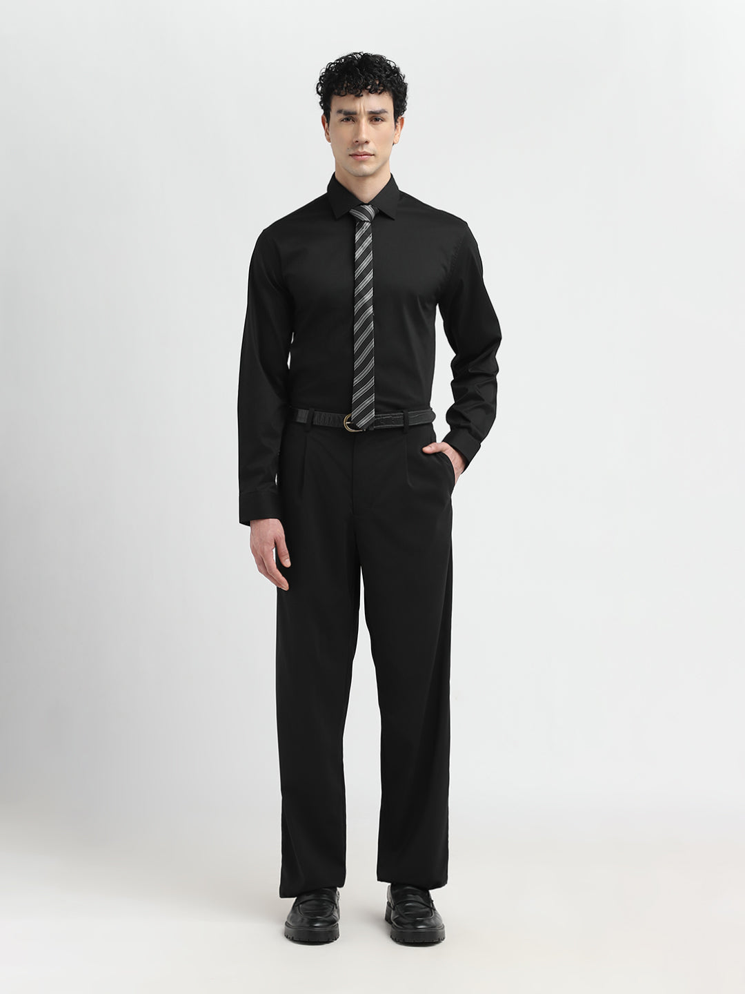 Black Regular Fit Formal Shirt